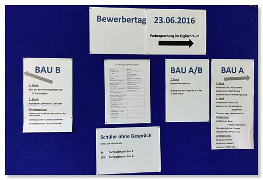 Bewerbertag für die SchülerInnen der Klassen 8 und 10V1